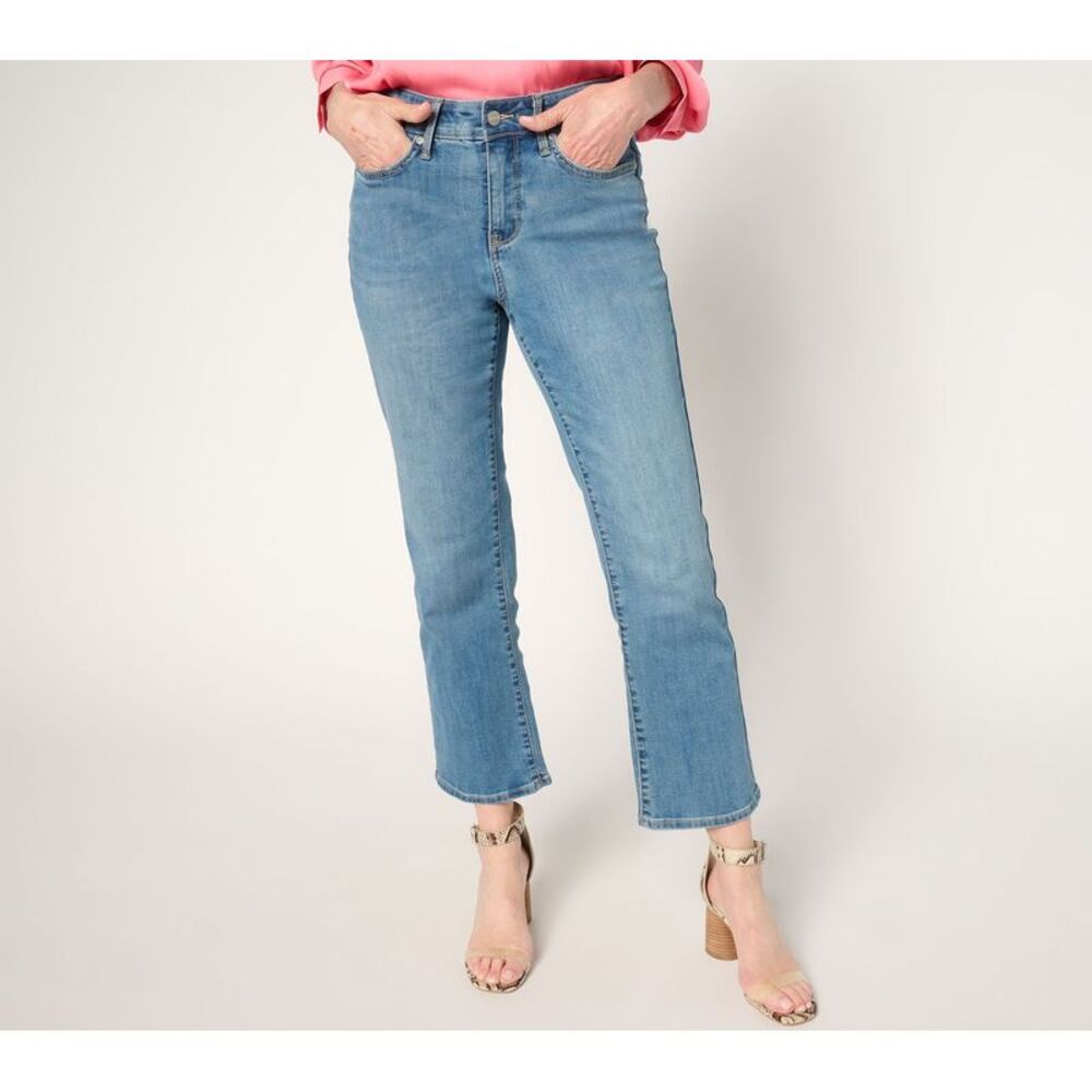 NYDJ Women's Petite Pants 4P Ellison Straight Leg Ankle Jean Cool Blue A688224
